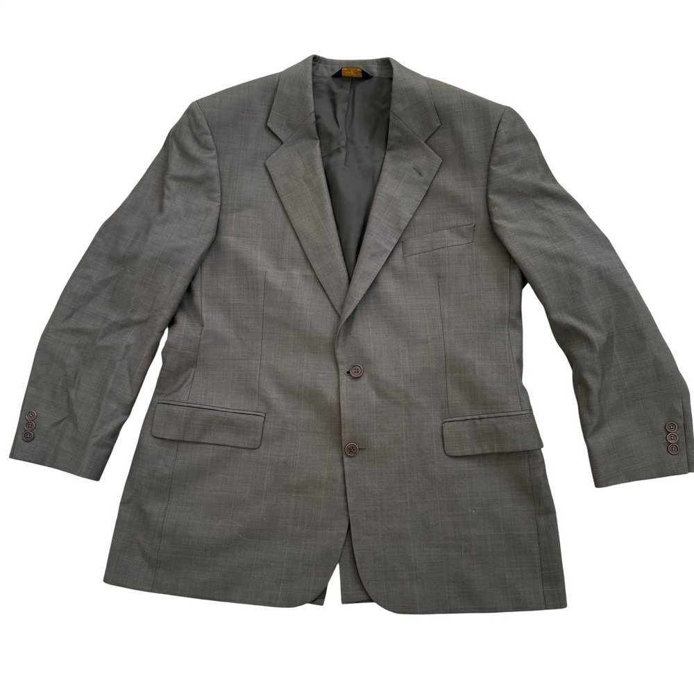 Brooks Brothers Mens Glen Check Plaid Blazer Sport Coat Taupe Brown 43R 44R